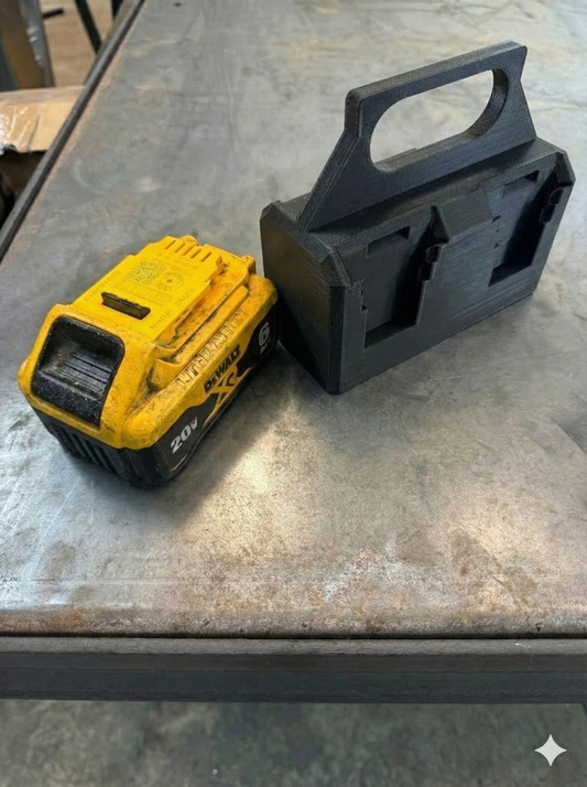 Battery Caddy compatible with DeWalt 20V Batteries | Holds 4 Batteries | Heavy-Duty Storage Organizer