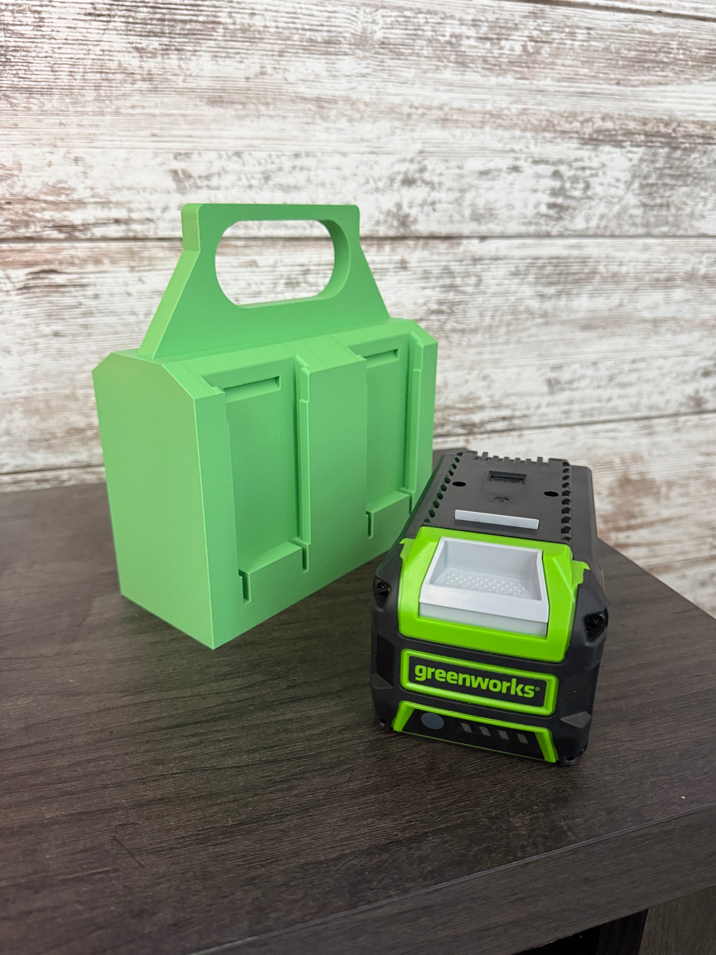 Battery Caddy Compatible with Greenworks 40V Batteries – Holds 4 Units