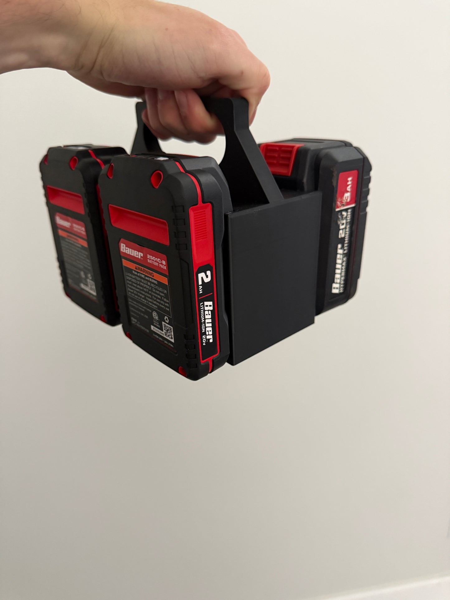 Battery Caddy compatible with Bauer 20V Batteries | Holds 4 Batteries | Heavy-Duty Storage Organizer