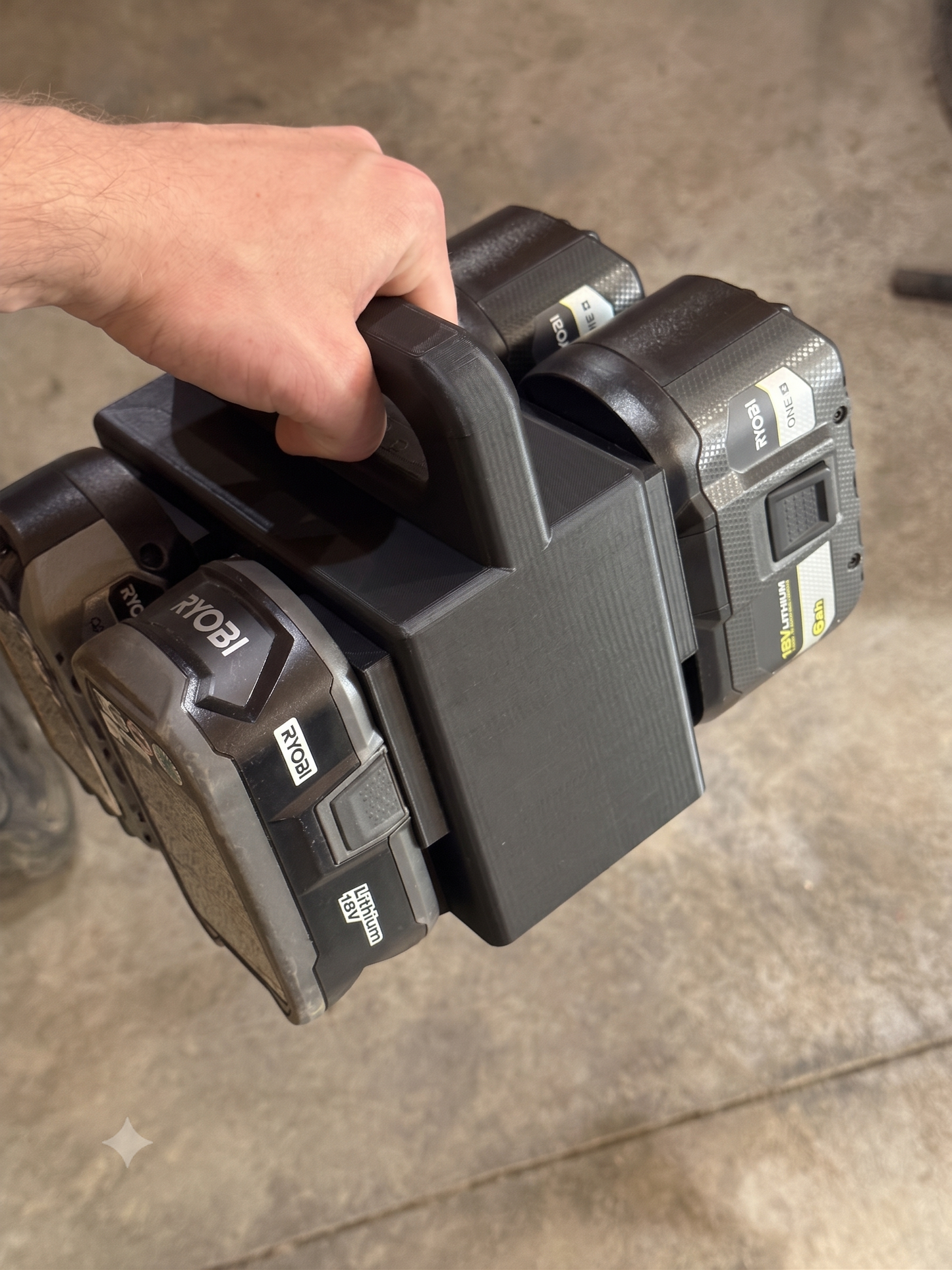 Portable Battery Carrier for Ryobi 18V Tools - Holds 4 Batteries - Heavy Duty Storage Organizer
