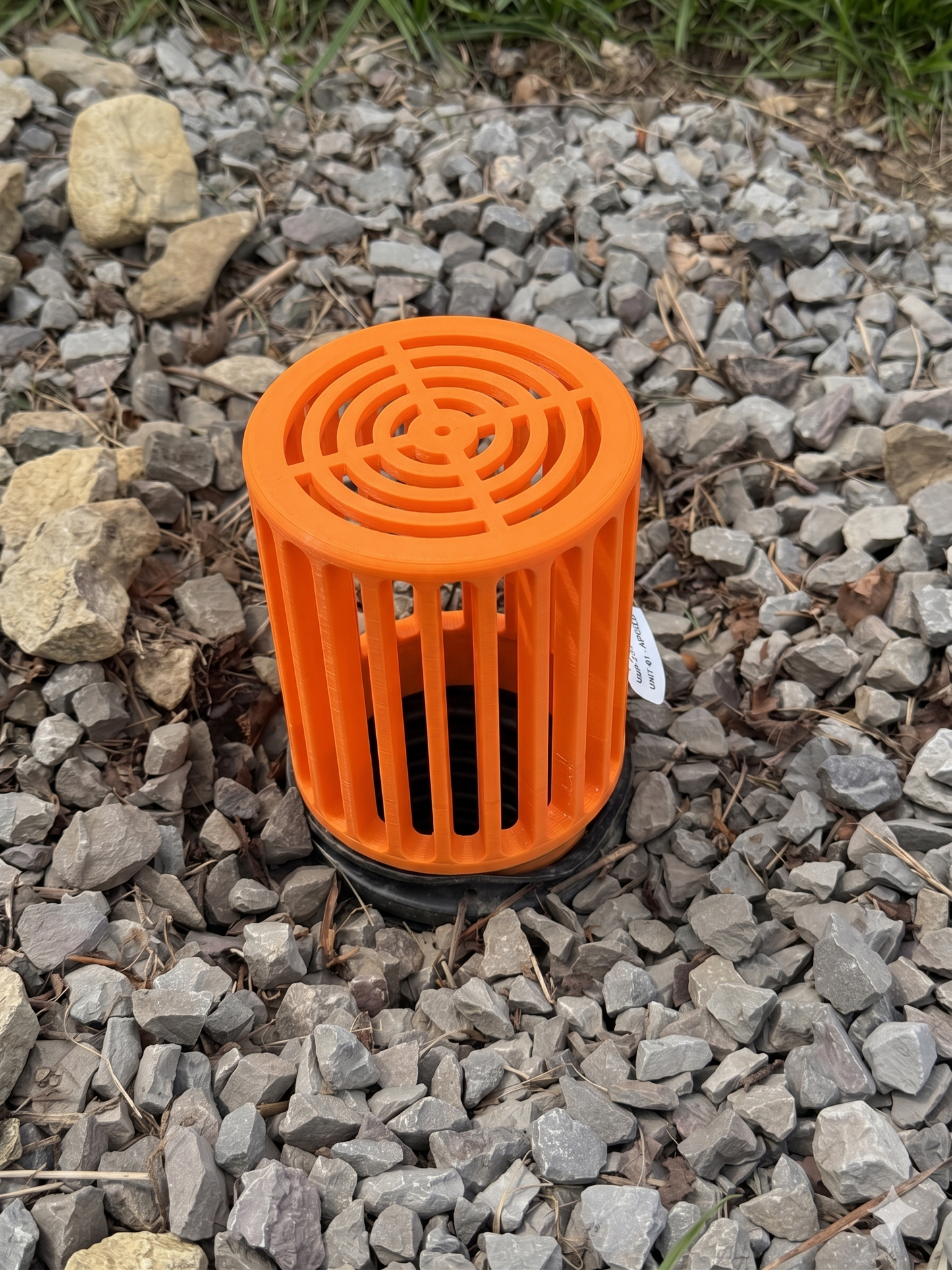 High-Visibility Orange 4" Pipe Drain Guard | Debris Filter for 4-Inch PVC & Culvert Pipes | Durable PETG