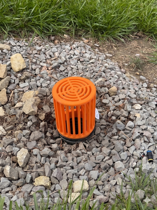 High-Visibility Orange 4" Pipe Drain Guard | Debris Filter for 4-Inch PVC & Culvert Pipes | Durable PETG