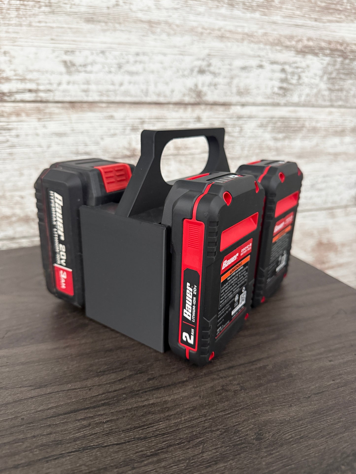 Battery Caddy compatible with Bauer 20V Batteries | Holds 4 Batteries | Heavy-Duty Storage Organizer