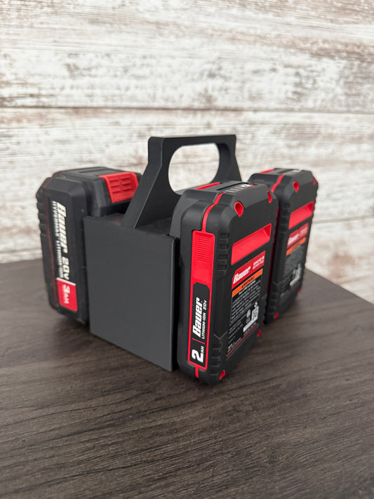 Battery Caddy compatible with Bauer 20V Batteries | Holds 4 Batteries | Heavy-Duty Storage Organizer
