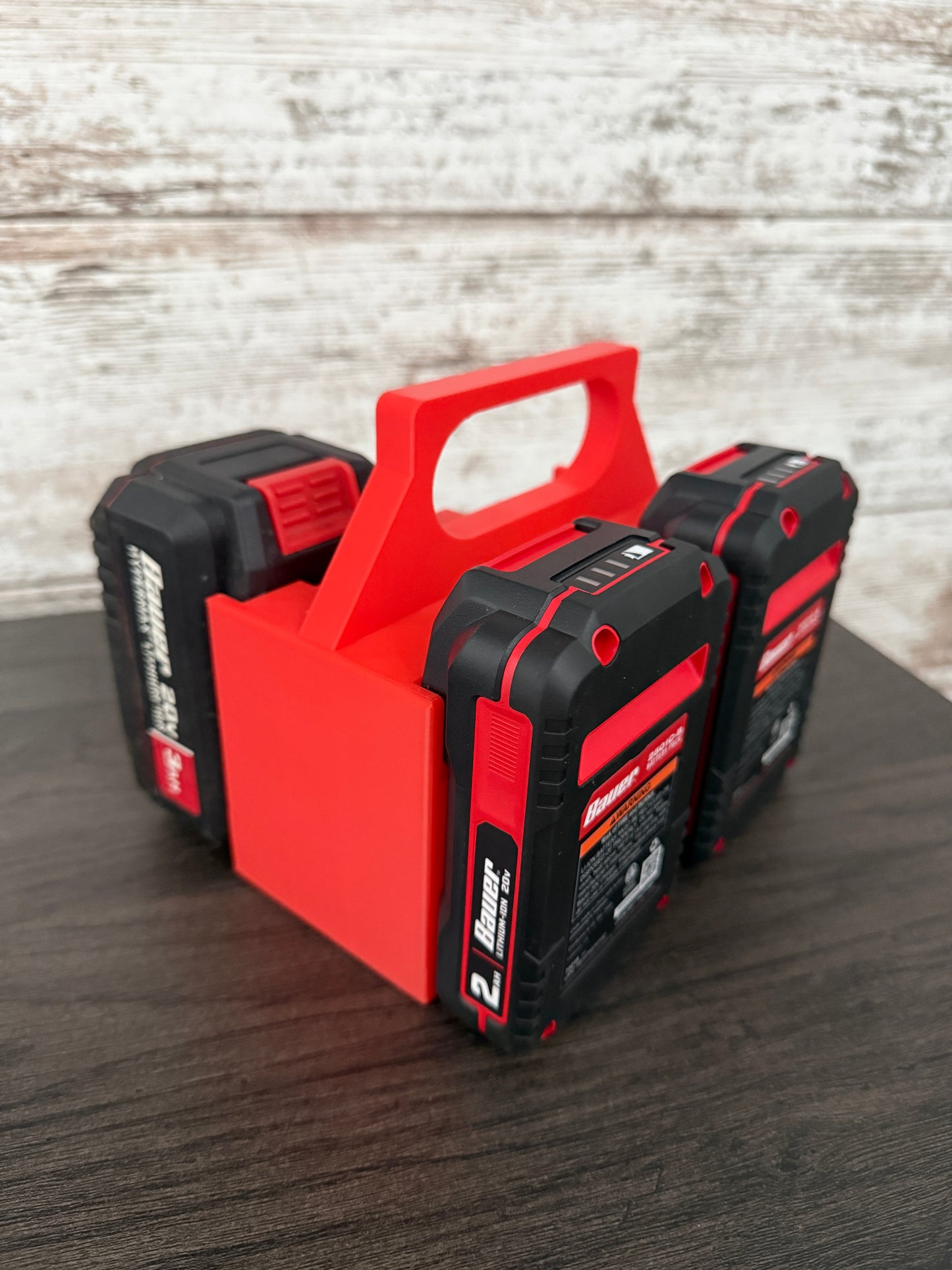 Battery Caddy compatible with Bauer 20V Batteries | Holds 4 Batteries | Heavy-Duty Storage Organizer